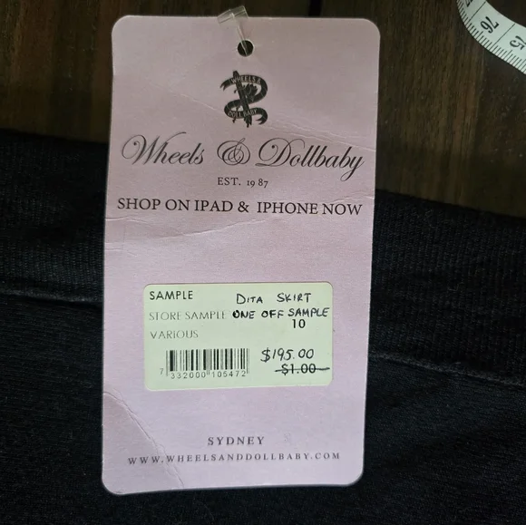 RARE Wheels & Dollbaby Dita Skirt ONE OFF SAMPLE Prototype Runway Piece Embroide - Picture 4 of 8